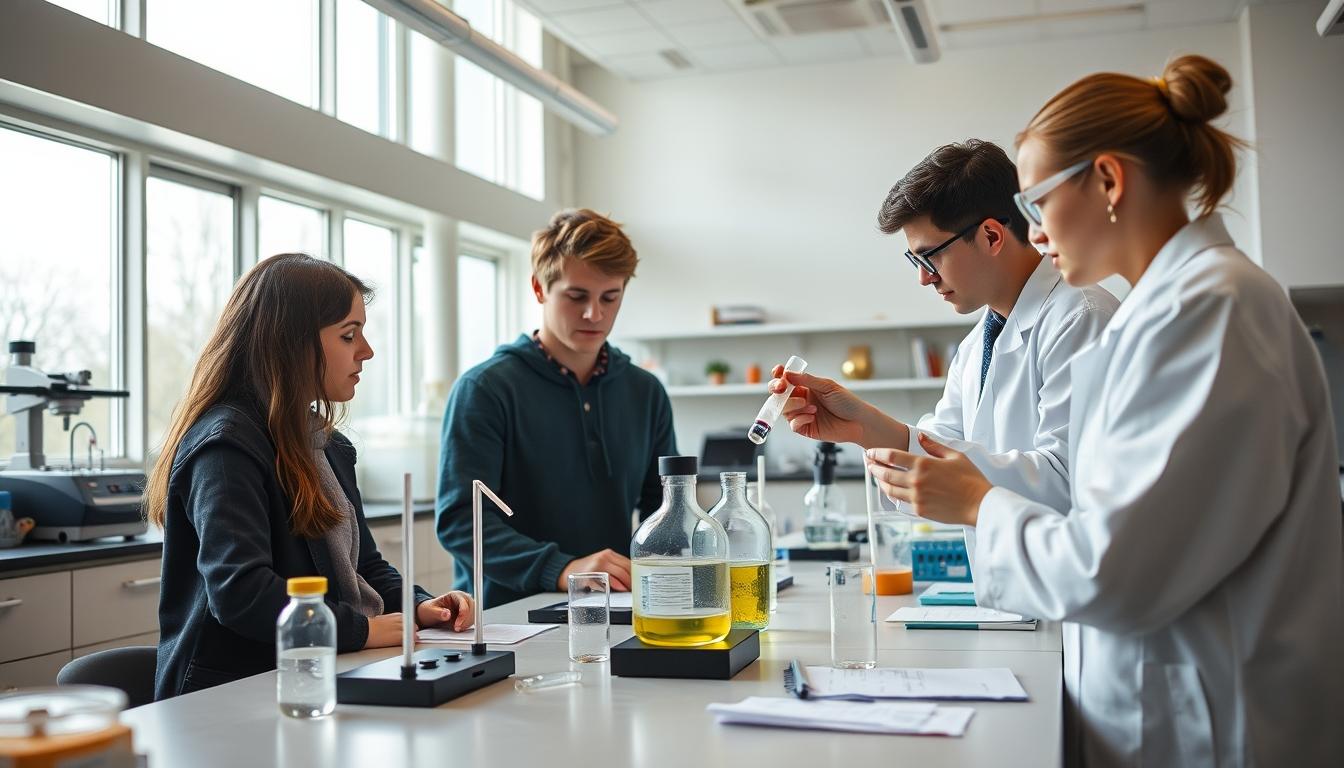 Students collaborating in study space